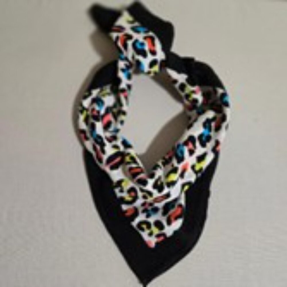 100 % Cotton Colorful Scarf Leopard Animal Print 21x21"